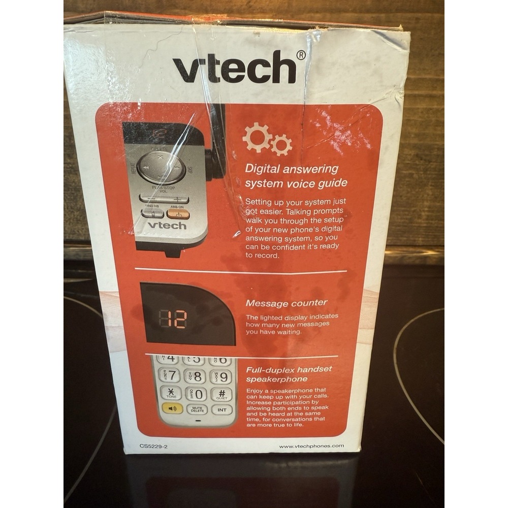 Vtech Cordless Phone Answering System 2 Handsets CS5229-2‎  Extended Range NEW